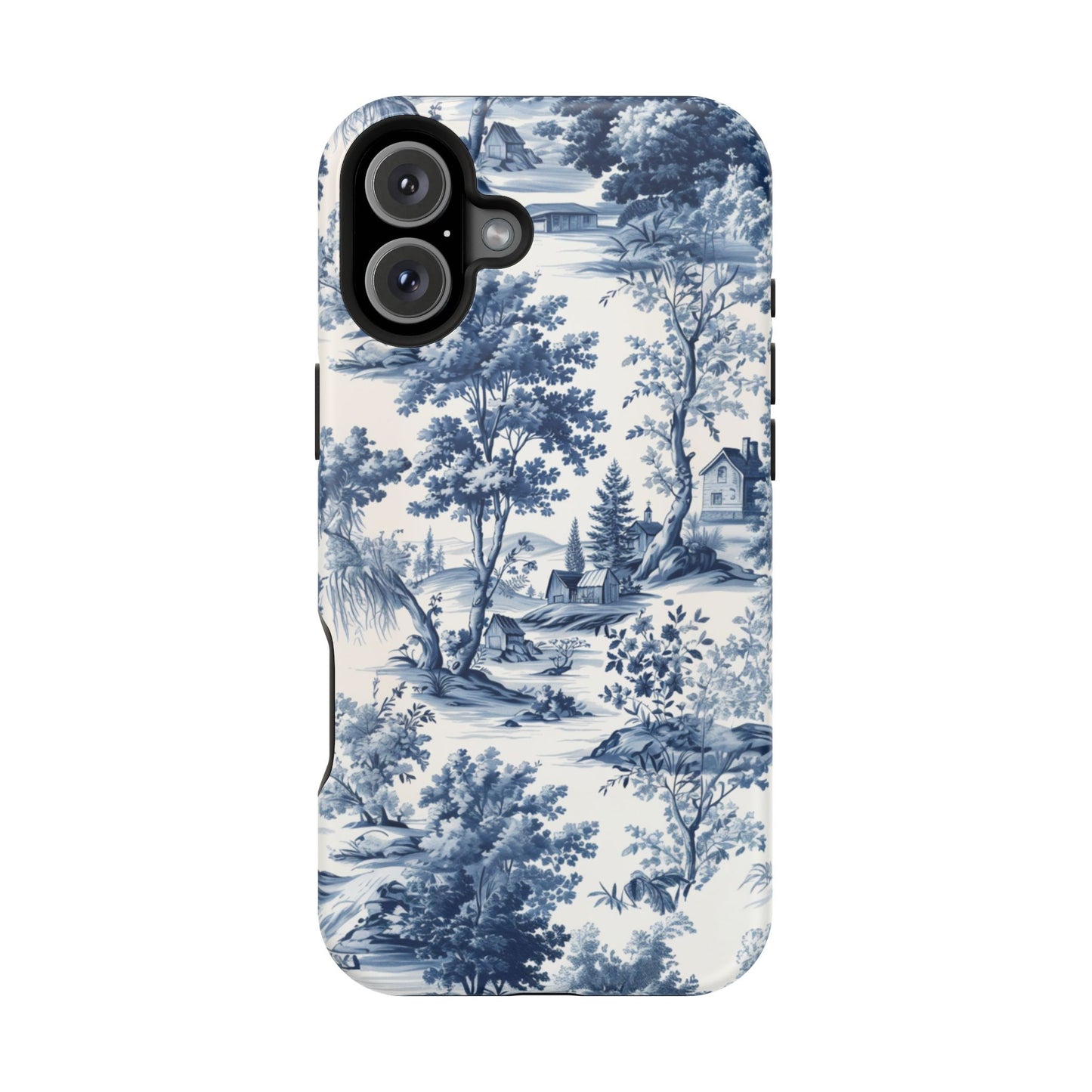 Vintage Charm Blue Toile iPhone Case