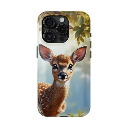 Whimsical Fawn in a Sunlit Forest iPhone Case