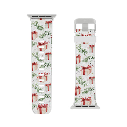 Watercolor Holiday Gifts & Greenery Apple Watch Band