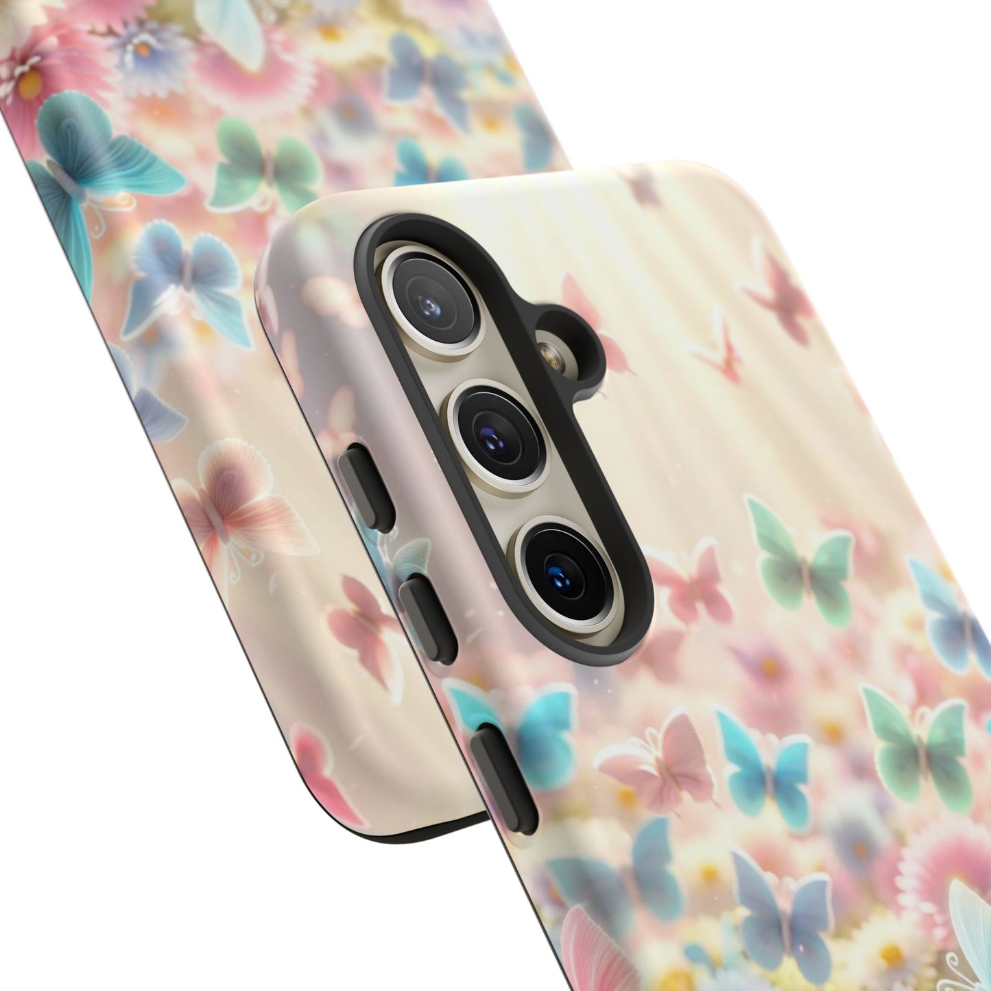 Butterfly Blossom Samsung Case - Pastel Floral Protective Cover