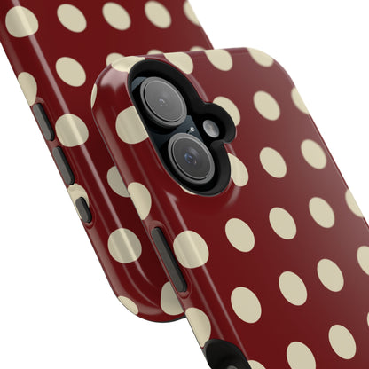 Classic Red & Cream Polka Dots - MagSafe iPhone Case