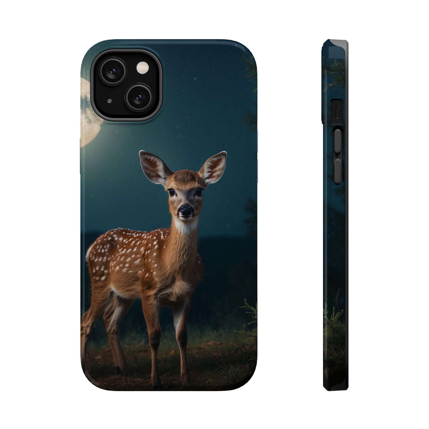 MagSafe-Compatible iPhone Case – Mystic Fawn Under the Moonlit Sky