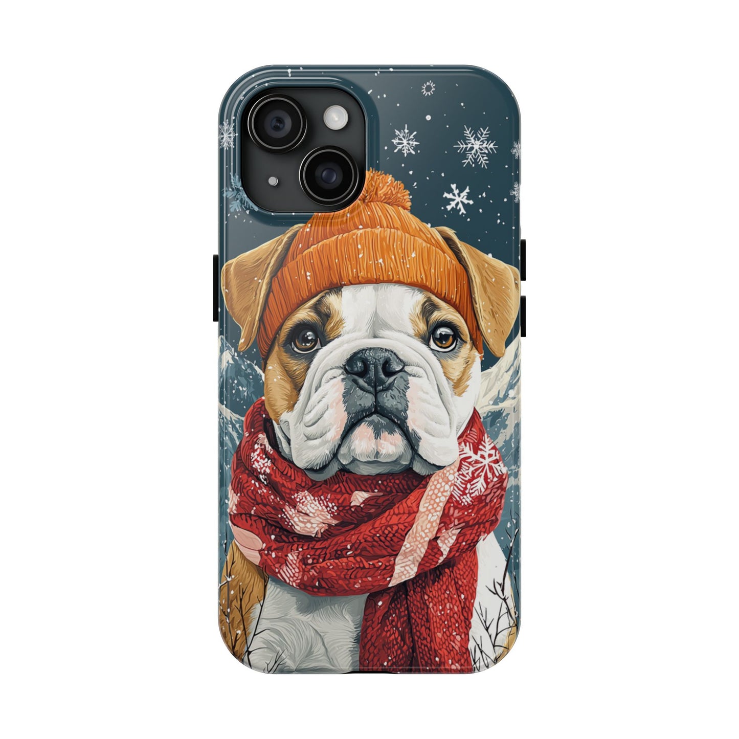 Cozy French Bulldog iPhone Case – Rustic Fireplace Protective Cover