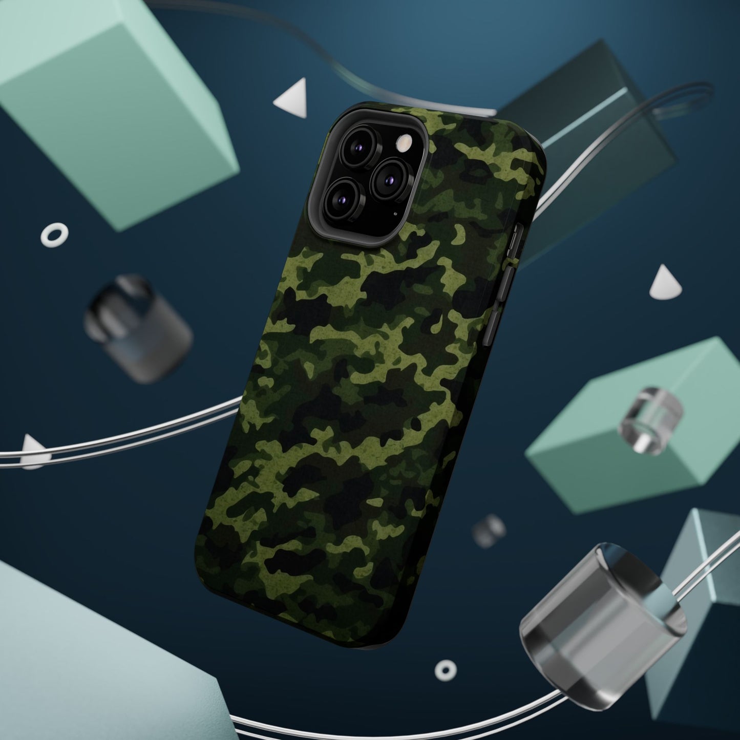 Dark Green Camouflage – MagSafe iPhone Case, Slim and Drop-Resistant