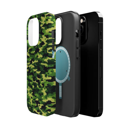 Green Woodland Camouflage – MagSafe iPhone Case, Slim and Shockproof