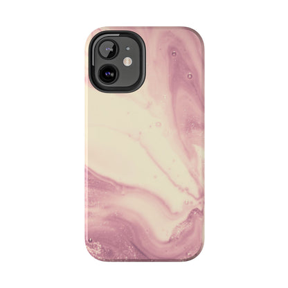 Blush Marble Glow – iPhone Case with Rose Gold & Pink Swirl Pattern