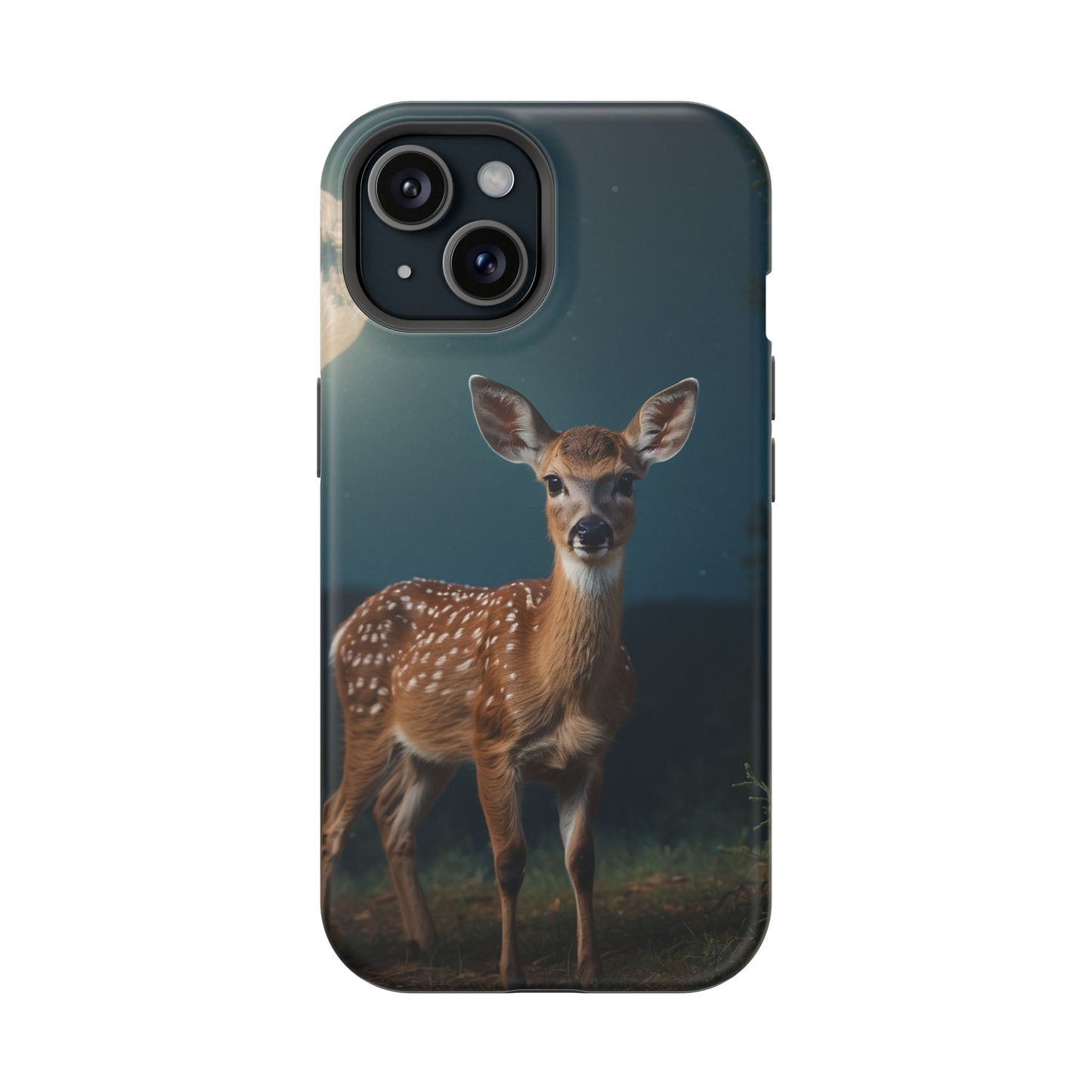 MagSafe-Compatible iPhone Case – Mystic Fawn Under the Moonlit Sky