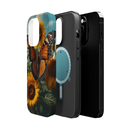 Vibrant Butterfly & Sunflower – MagSafe iPhone Case