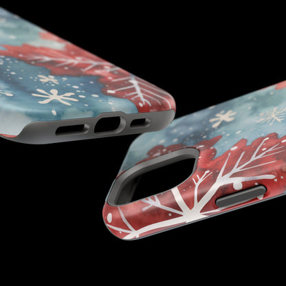 Crimson Snowflake Charm – MagSafe iPhone Case