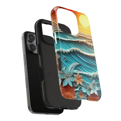 Tropical Sunset Paper Art Ocean – iPhone Series Case