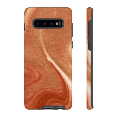 Earthy Terracotta Swirl Samsung Galaxy Case – Warm Marble Texture Design