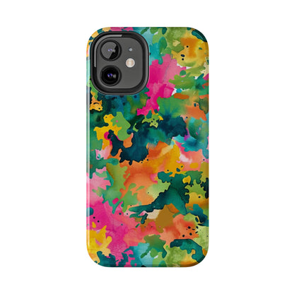 Vibrant Watercolor Splash iPhone Case – Bold Multicolor Artistic Design