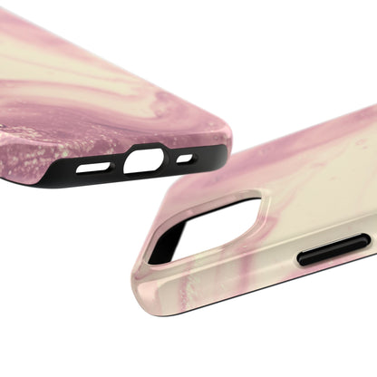 Blush Marble Glow – iPhone Case with Rose Gold & Pink Swirl Pattern