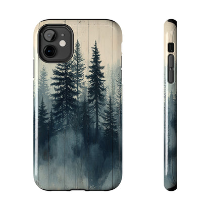 Misty Forest Wood iPhone Case - Nature-Inspired Protective Cover