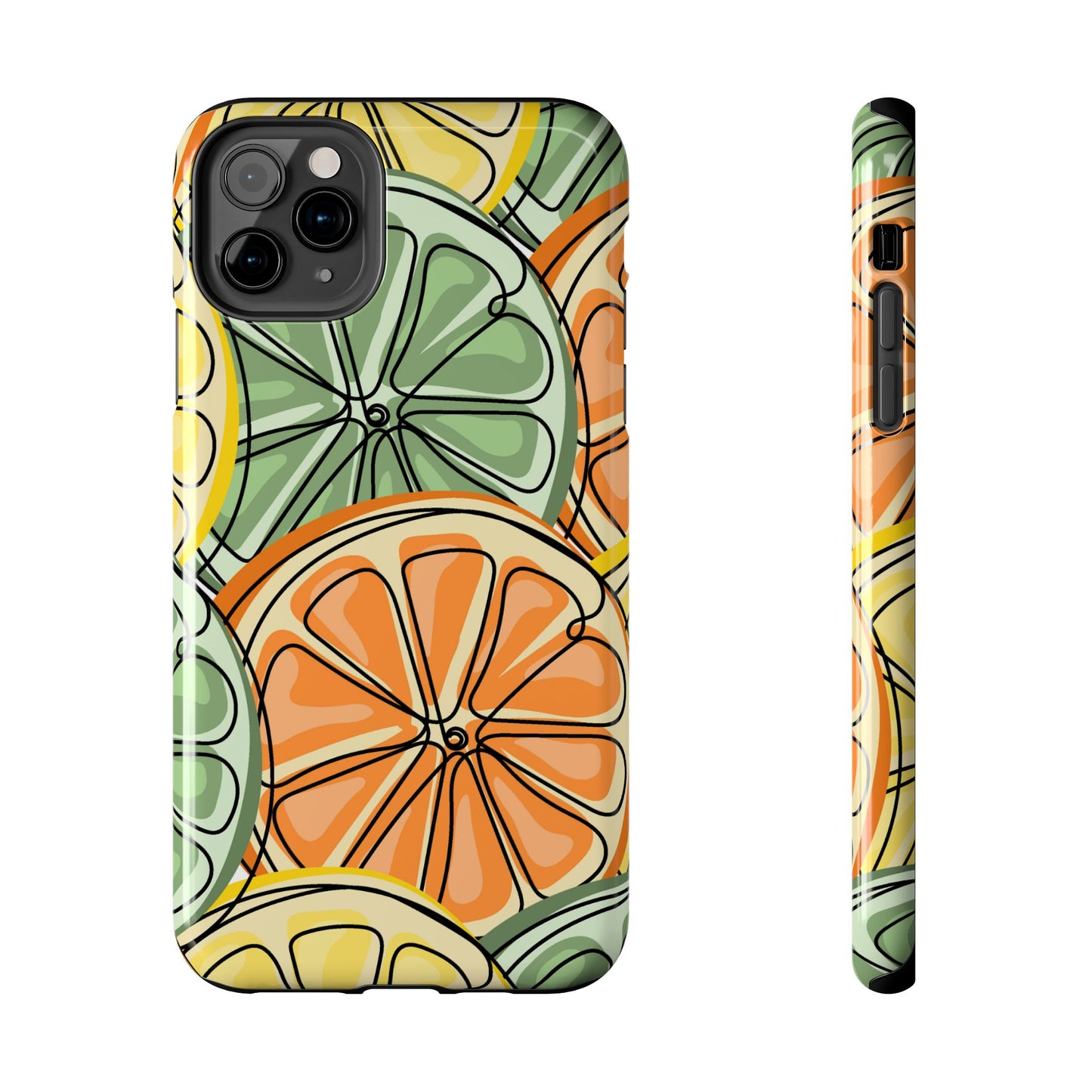 Citrus Zest Tough iPhone Case – Bold Lime, Lemon, and Orange Design, Shockproof Protection - BOGO Cases