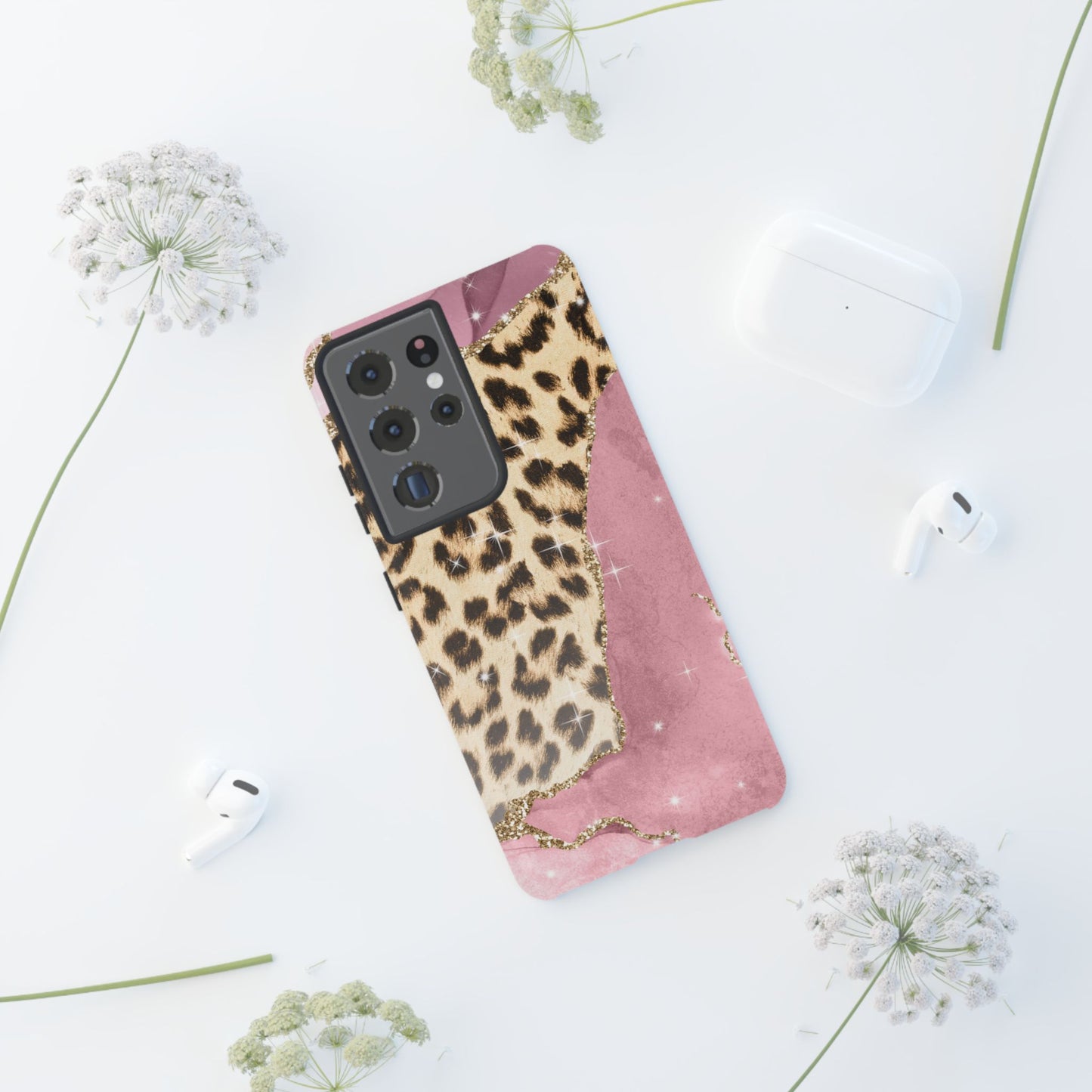 Pink Glam Leopard - Samsung Galaxy Series Case with Glitter Accents