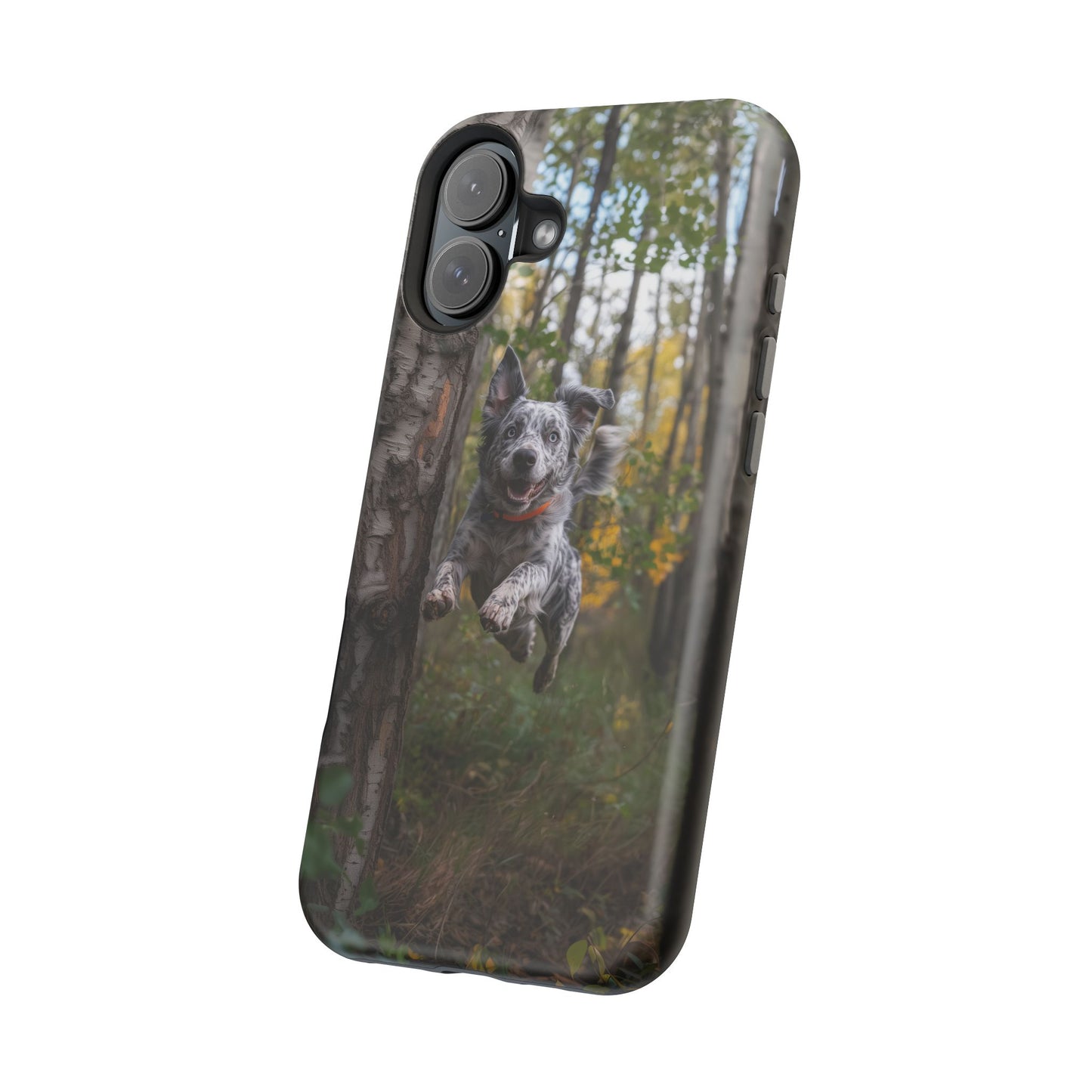 Happy Forest Dog MagSafe iPhone Case – Nature-Inspired Protective Cover