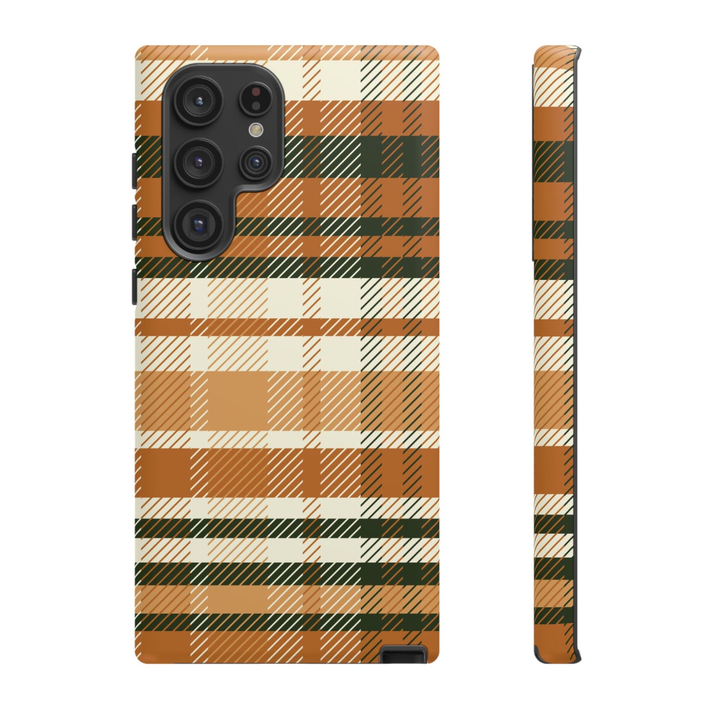 Samsung Galaxy Case - Pumpkin Spice Plaid Design