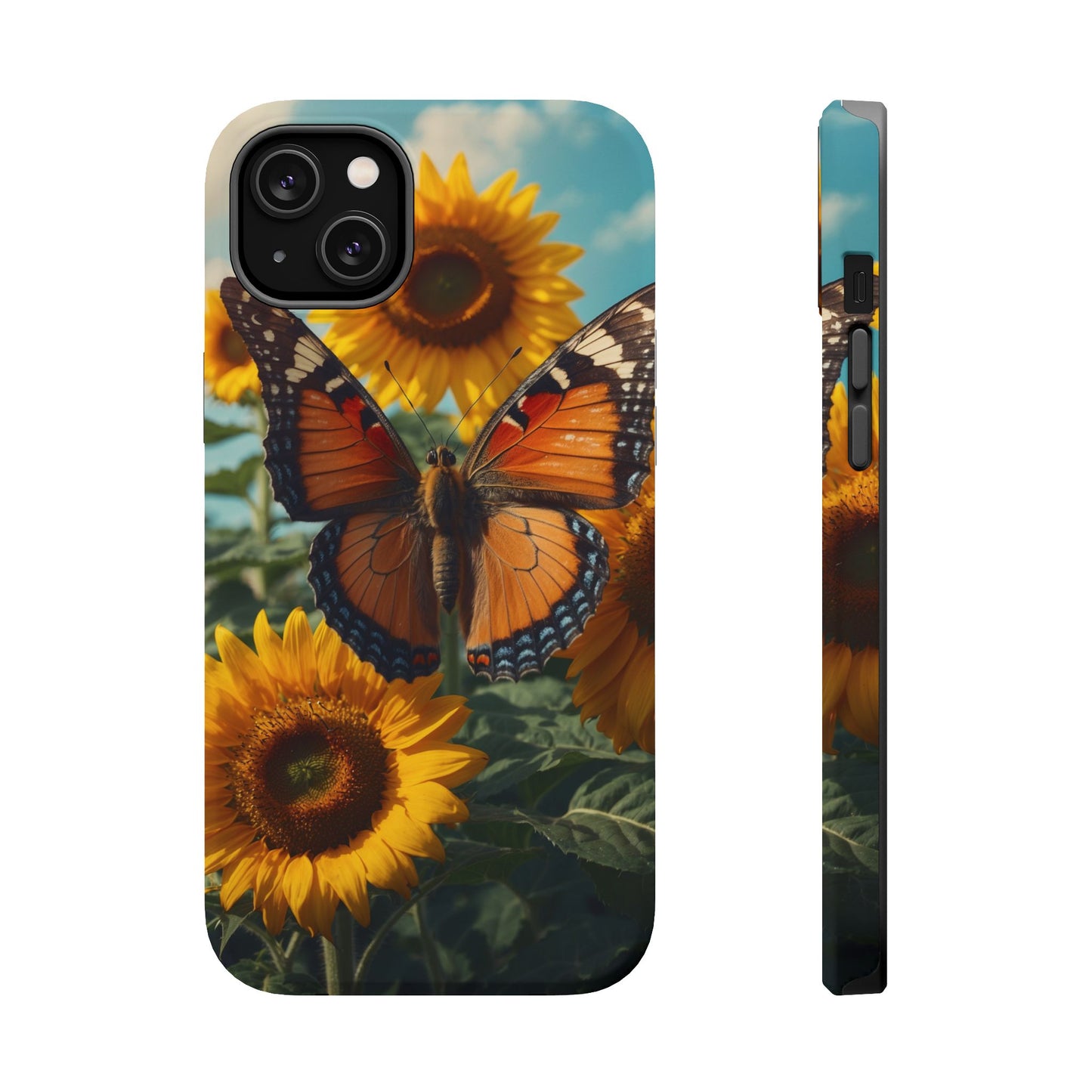 Vibrant Butterfly & Sunflower – MagSafe iPhone Case