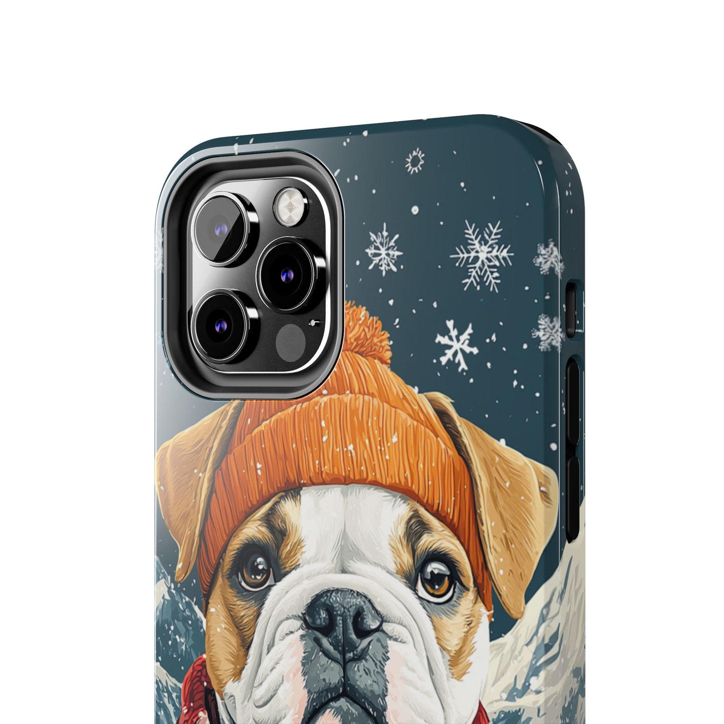 Cozy French Bulldog iPhone Case – Rustic Fireplace Protective Cover