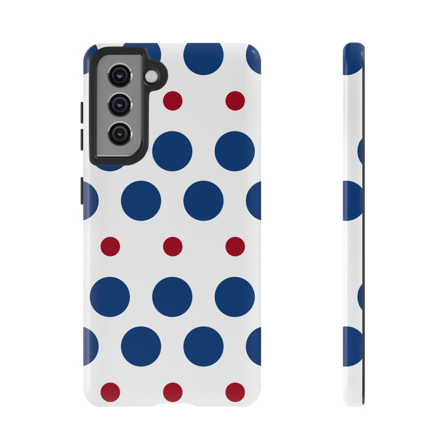 Bold Navy & Red Polka Dot Pattern – Samsung Galaxy Case