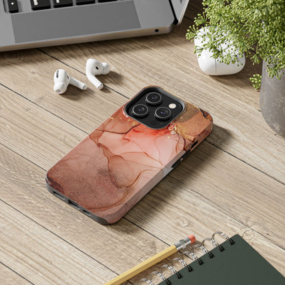 Ruby Red Marble Samsung Galaxy Case - Elegant Red Marble with Gold Accents