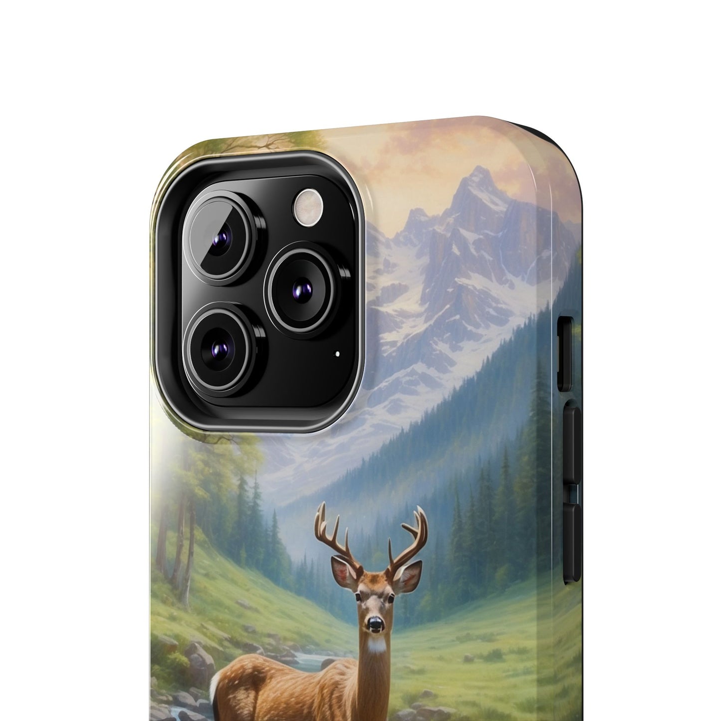 Alpine Serenity – Stag in Mountain Bliss iPhone Cases