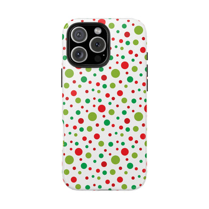 Red & Green Christmas Polka Dots – iPhone Case