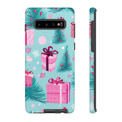 Festive Pink Christmas Gifts and Evergreen Samsung Galaxy Case – Holiday Theme, Protective Cover