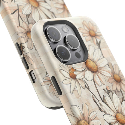 Pastel Daisy MagSafe iPhone Case - Elegant Floral Protective Cover