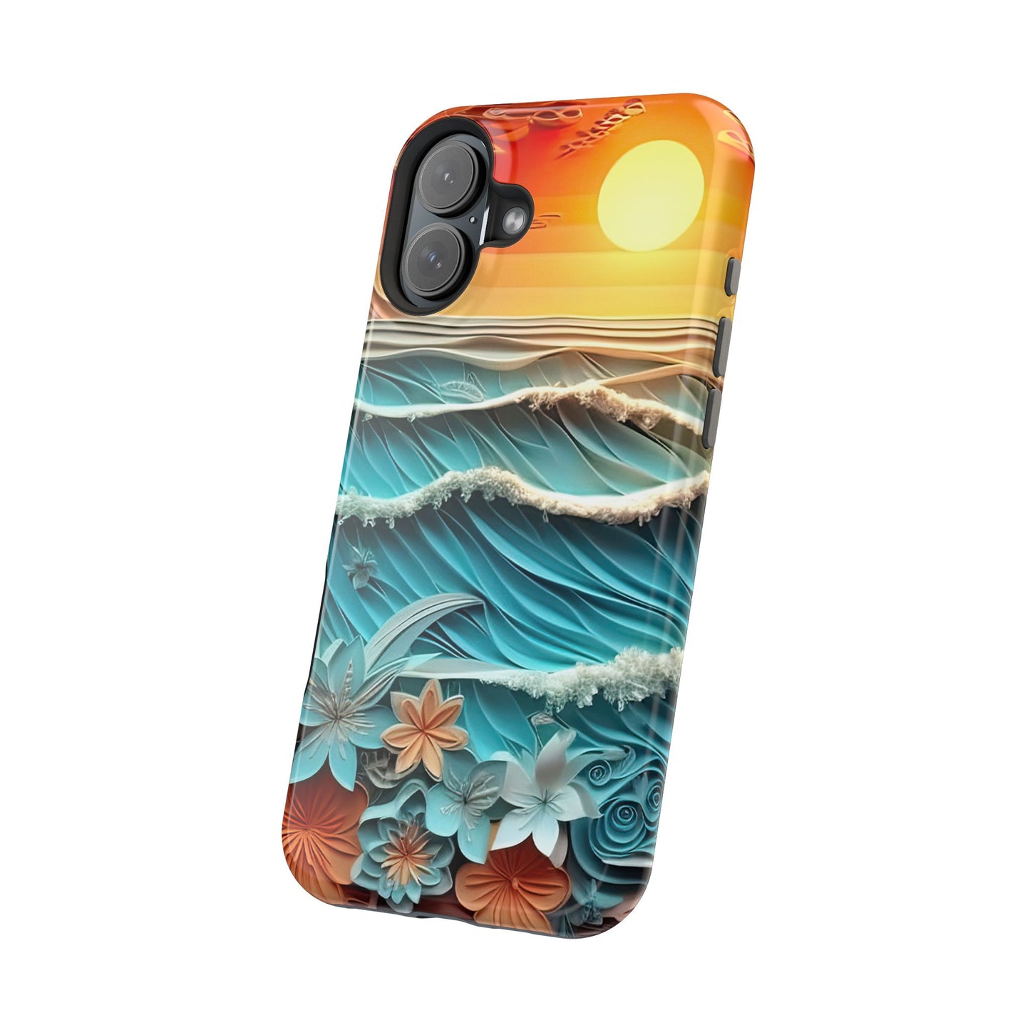 Tropical Sunset Paper Art Ocean – iPhone Series Case