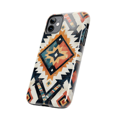 Vintage Southwestern Diamond Tough iPhone Case – Rustic Tribal Design, Dual - Layer Protection - BOGO Cases