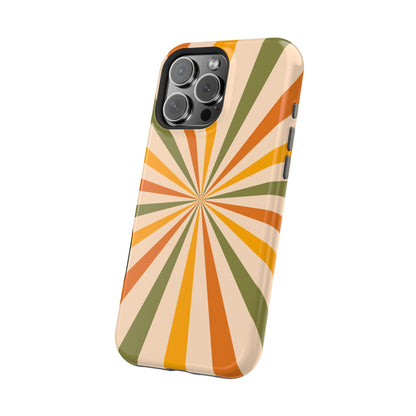 Retro Sunburst MagSafe iPhone Case – Bold Geometric Design, Durable Shockproof Protection