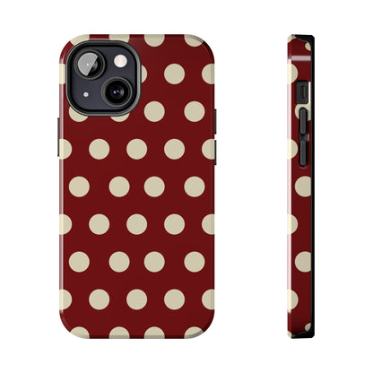 Classic Red & Cream Polka Dots - iPhone Case