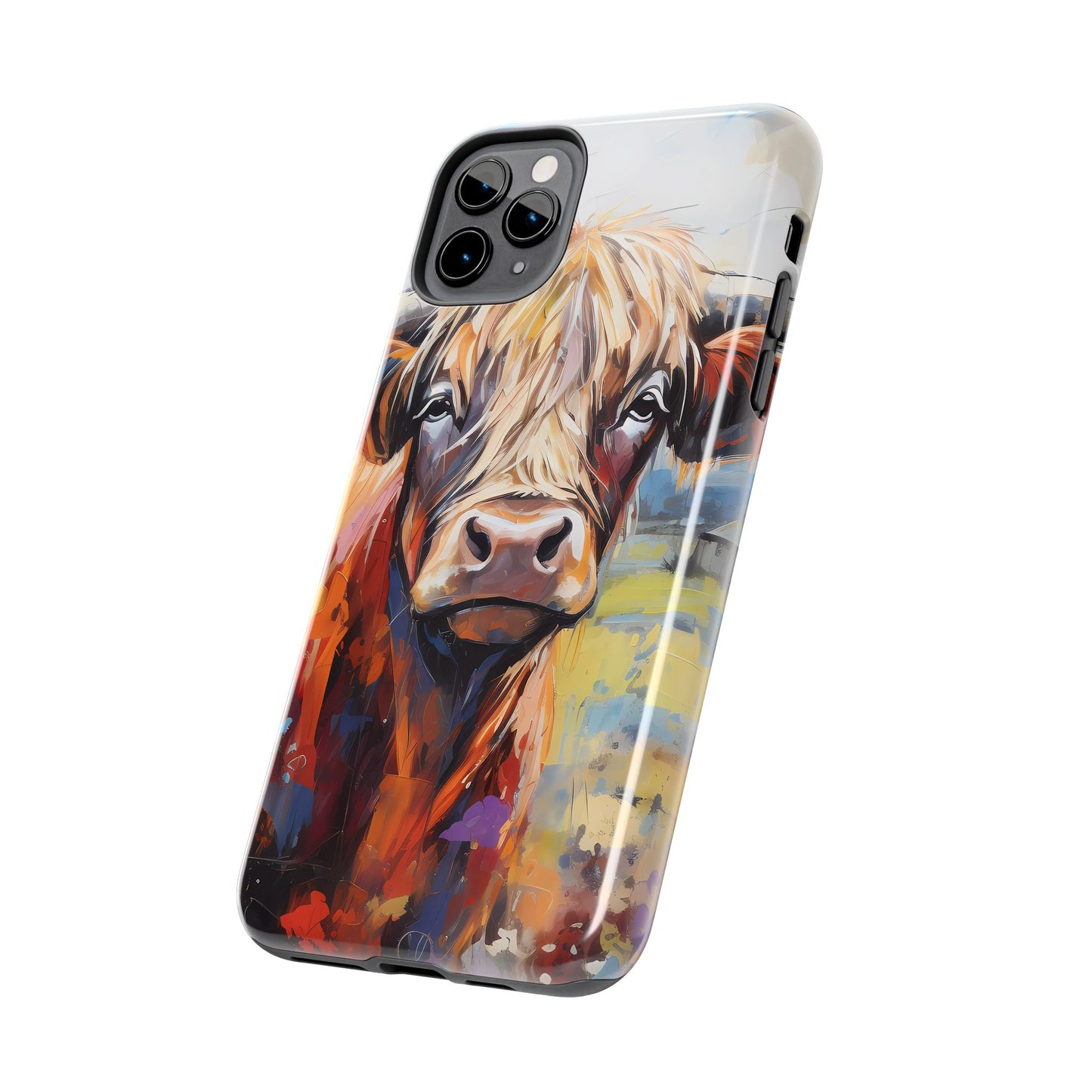 Cute Western Phone Case | Highland Cow | Robust Rocky Mountain-Inspired | Expressionism | Fresco