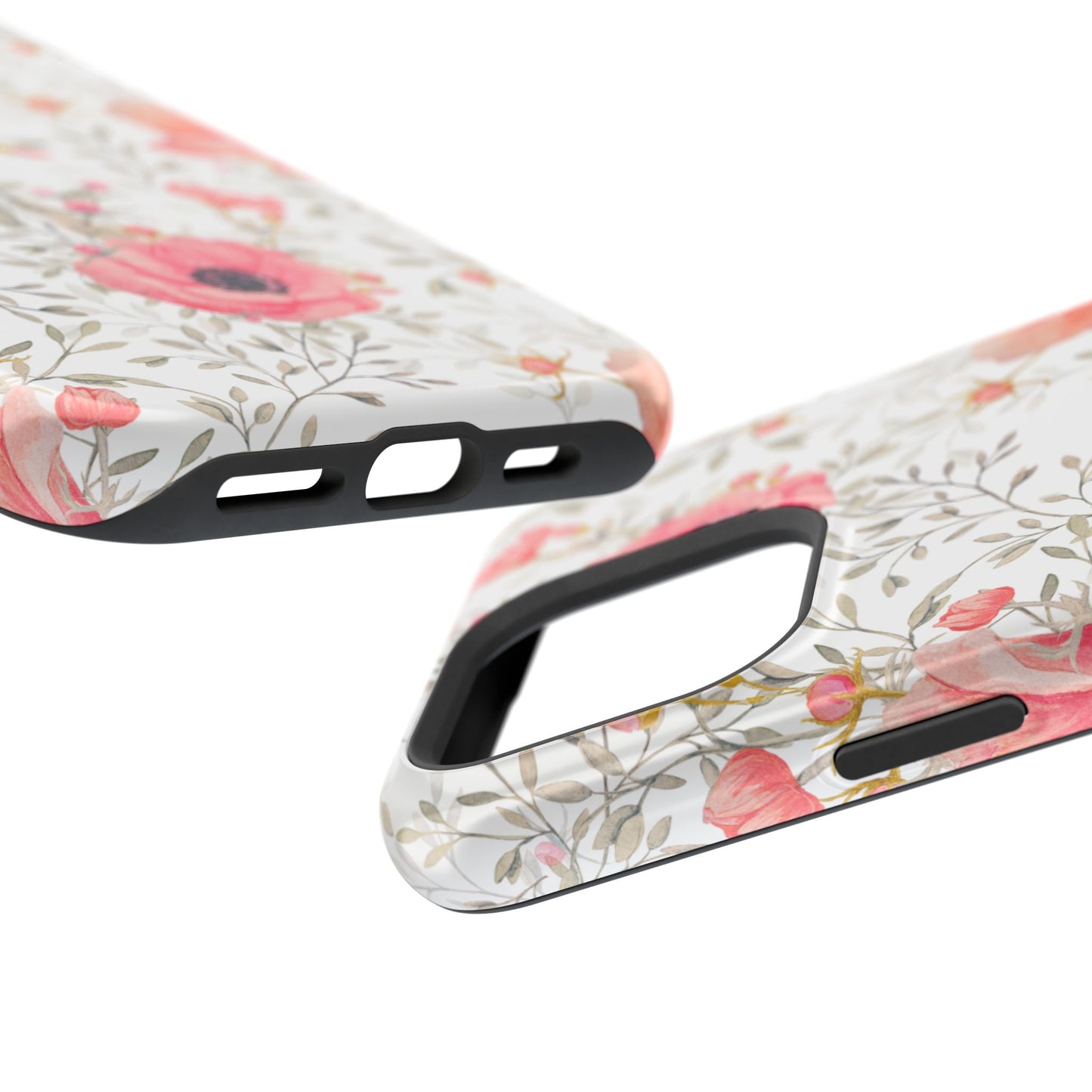 Pink Floral Watercolor MagSafe iPhone Case – Elegant Blossom Design with Magnetic Compatibility