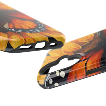 Monarch Butterfly & Sunflower Art – MagSafe iPhone Case