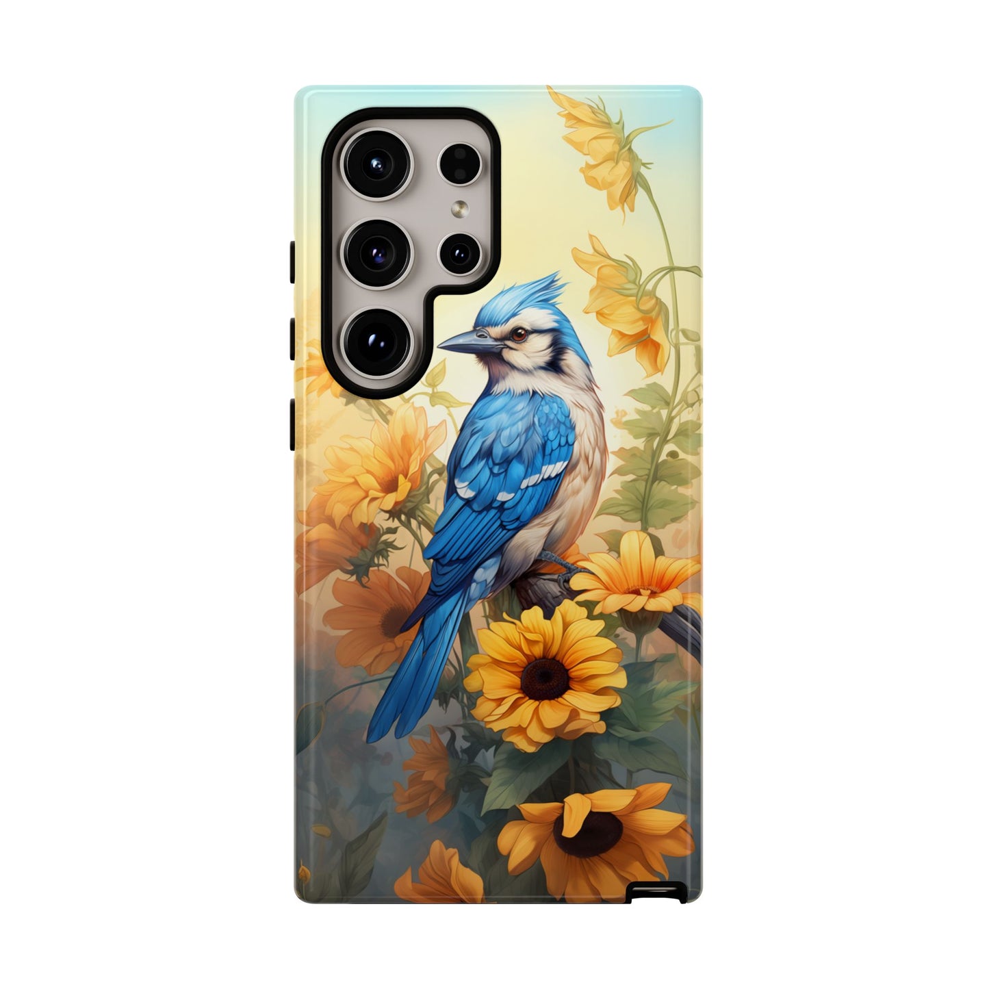 Blue Jay & Sunflowers Phone Case - Perfect Gift for Bird Lovers!