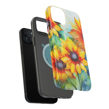 Watercolor Sunflower Splash - MagSafe iPhone Series Case