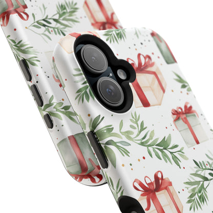 Watercolor Holiday Gifts & Greenery - MagSafe iPhone Series Case