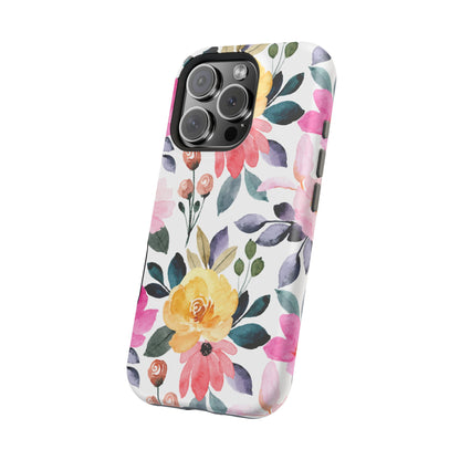 Blossoming Beauty – MagSafe Case with Pastel Floral Watercolor Design