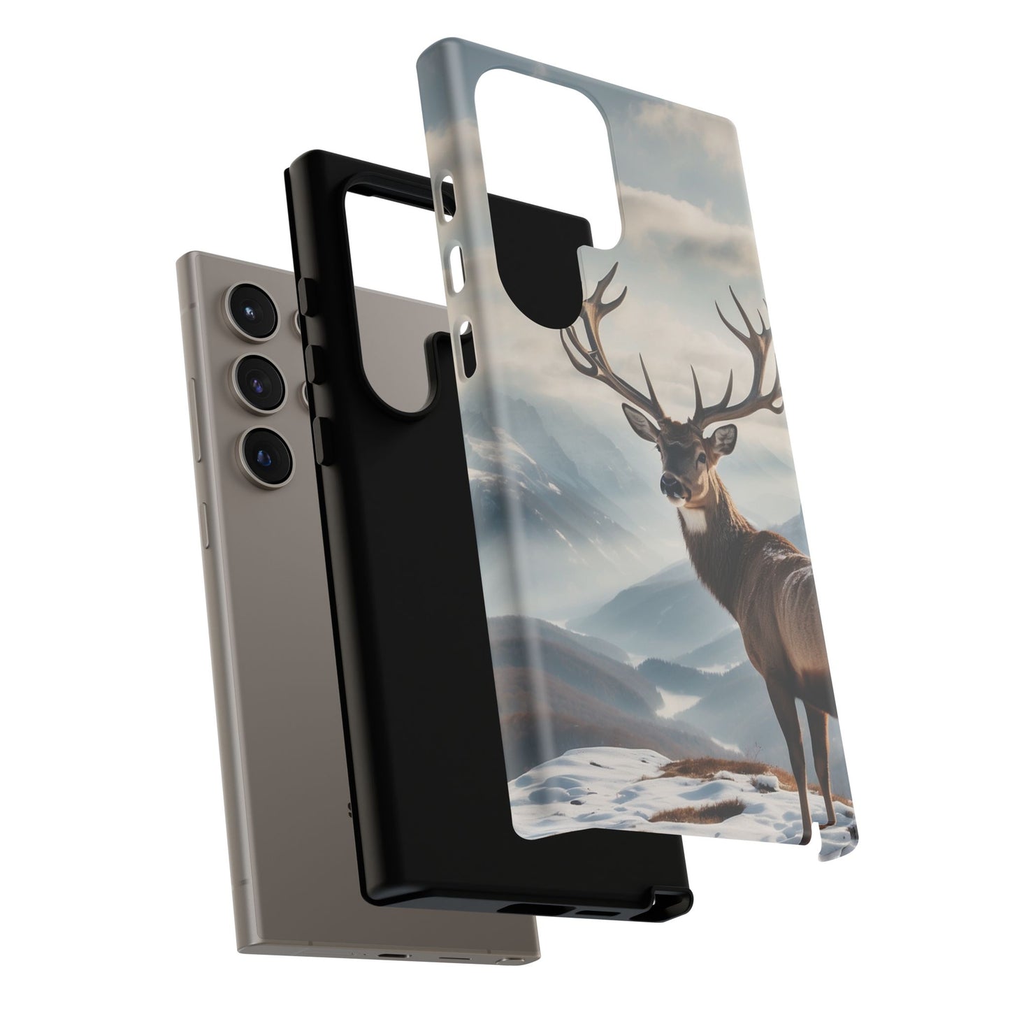 Alpine Majesty: Stag in Snow – Samsung Galaxy Case