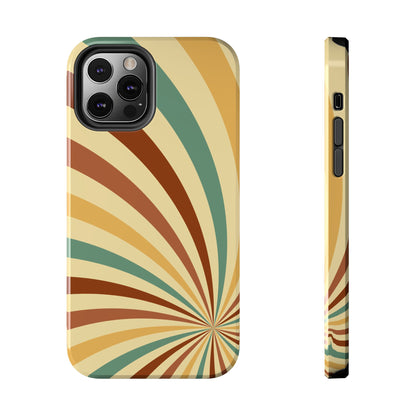 Earthy Retro Swirl iPhone Case – Dual-Layer Protection with 70s-Inspired Earth Tones