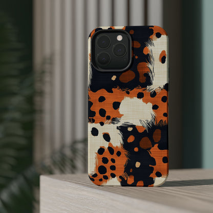 MagSafe iPhone Case: Cheetah Plaid – Brown & Black Pattern