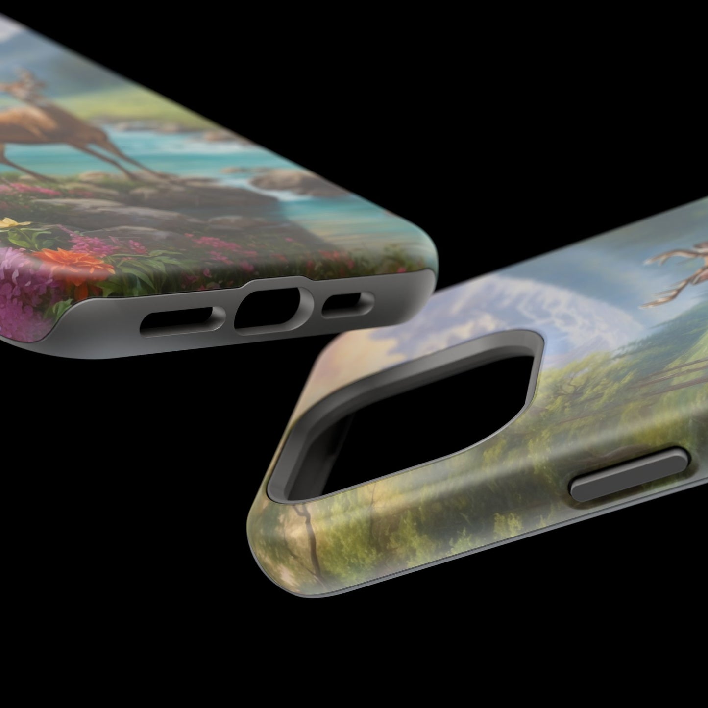 Alpine Serenity – Stag in Mountain Bliss MagSafe iPhone Cases