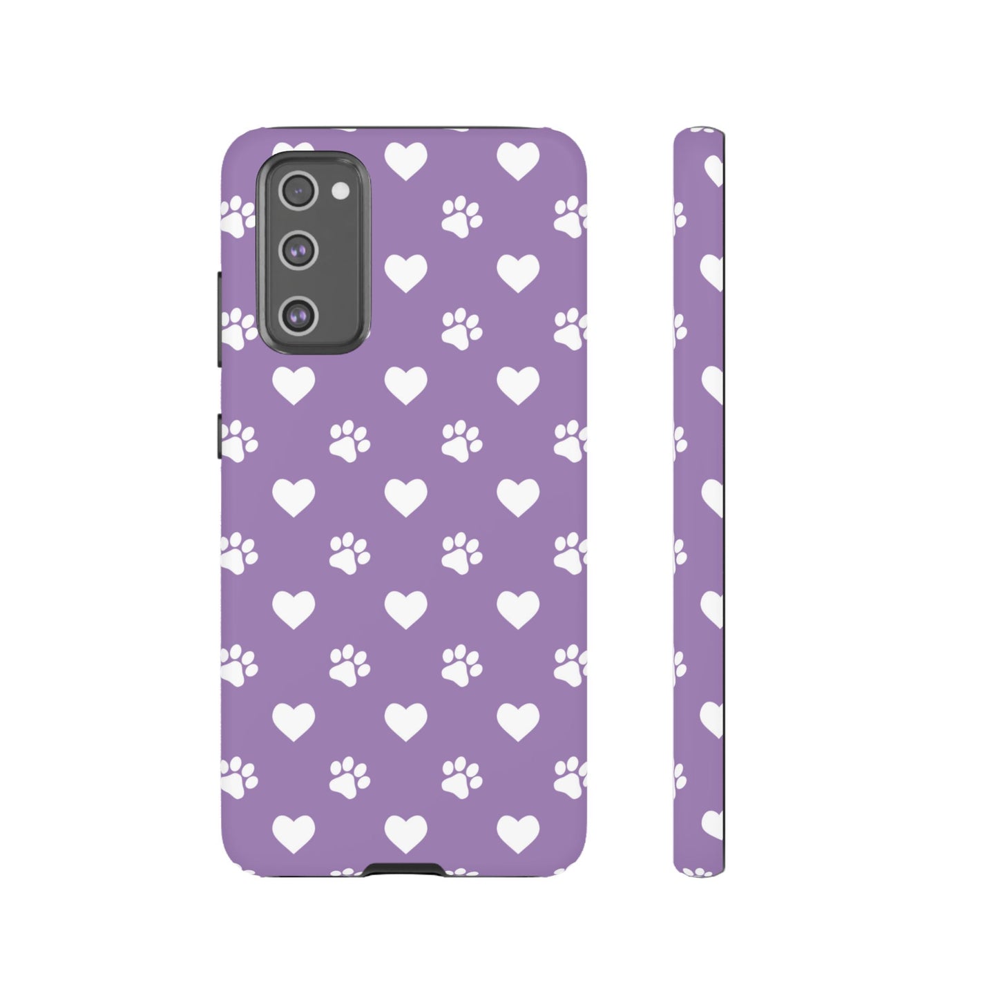 Lavender Paw Prints & Hearts Design - Adorable Pet Lover Samsung Galaxy Case