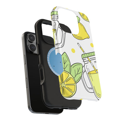 Lemonade Love Tough MagSafe iPhone Case – Fun Lemon Mason Jar Design, Dual-Layer Protection