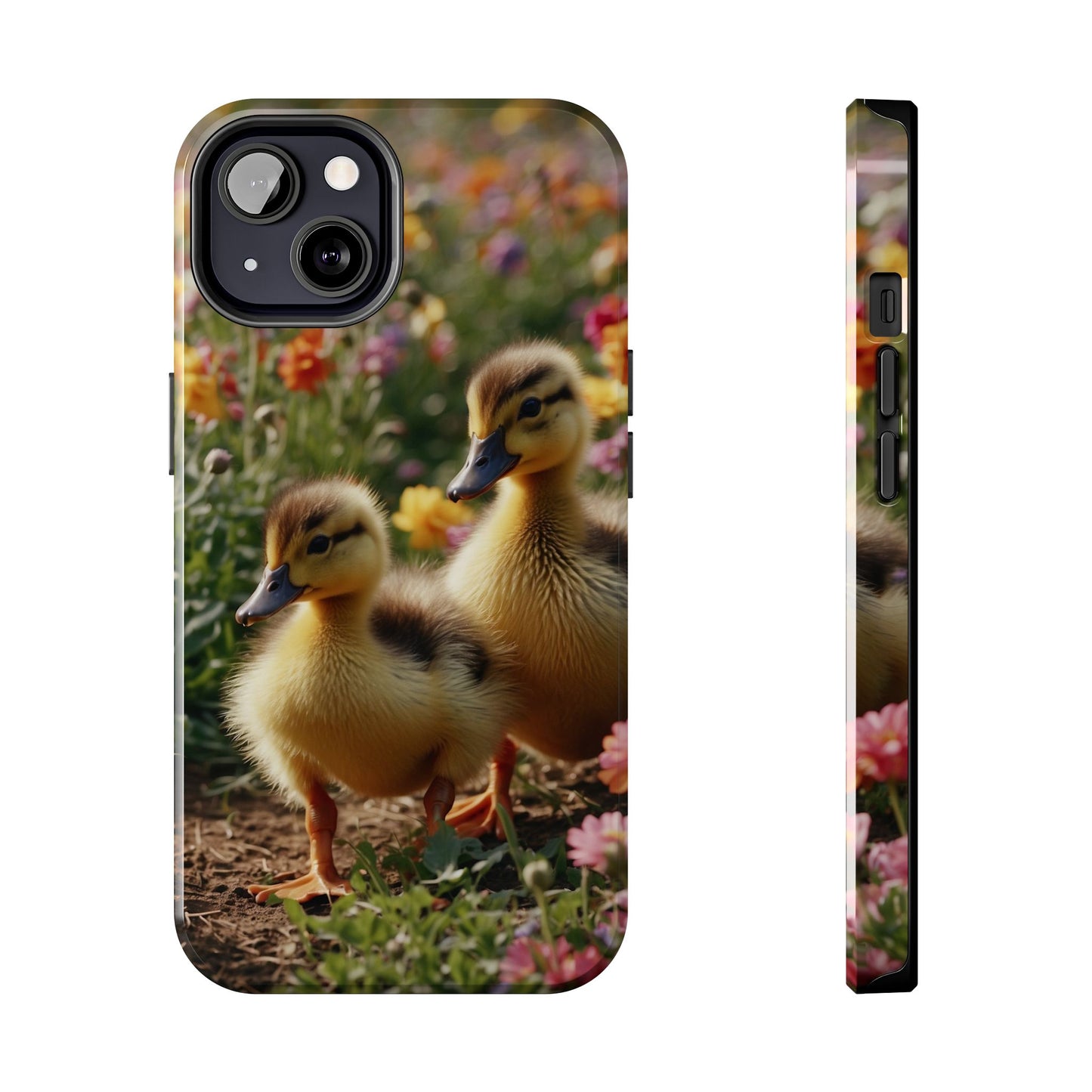 Charming Ducklings in Floral Garden - iPhone Case