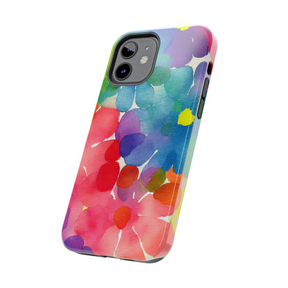 Rainbow Bloom Watercolor iPhone Case – Slim Design, Glossy Finish