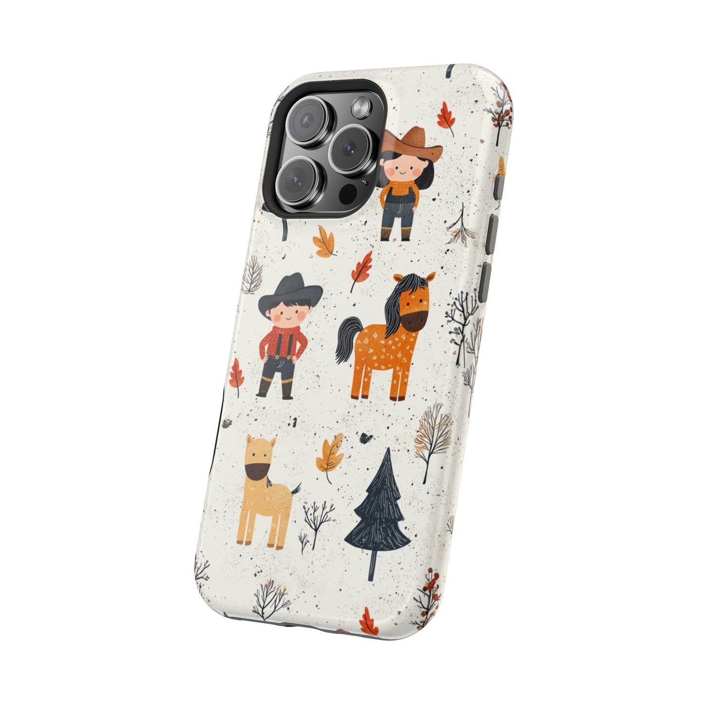 Cowboy Adventures Tough MagSafe iPhone Case – Cute Western Theme, Dual-Layer Protection